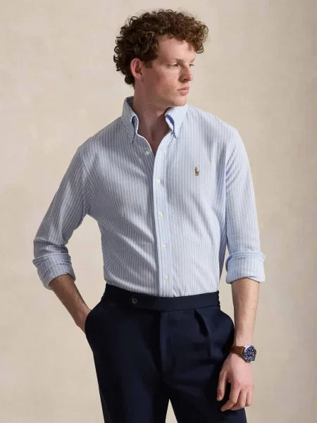 POLO RALPH LAUREN Cămașă | knit oxford albastru