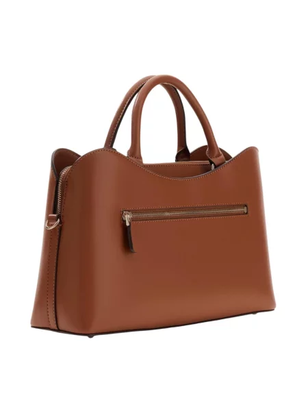 Guess torebka tote z imitacji skóry JANIE brązowa