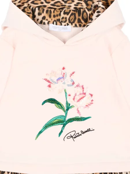 Bluza z kapturem dziecięca Roberto Cavalli różowa