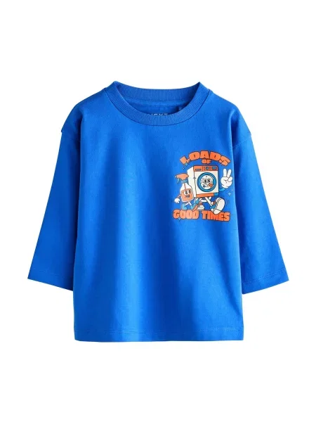 Next Tricou albastru / portocaliu / negru alb