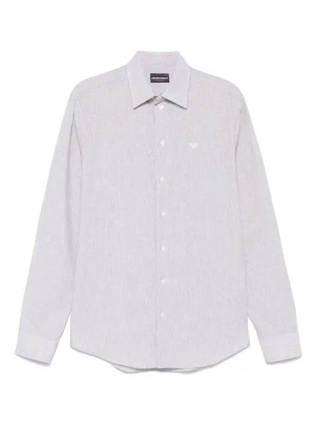 Cămașă Emporio Armani cu dungi maro