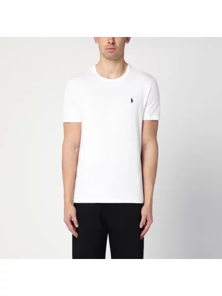 Koszulka polo Polo Ralph Lauren z krótkim rękawem z okrągłym dekoltem biała