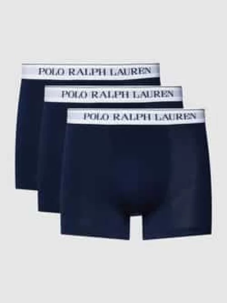 Obcisłe bokserki z paskiem z logo w zestawie 3 szt. model ‘CLASSIC TRUNK’ Polo Ralph Lauren Underwear niebieskie