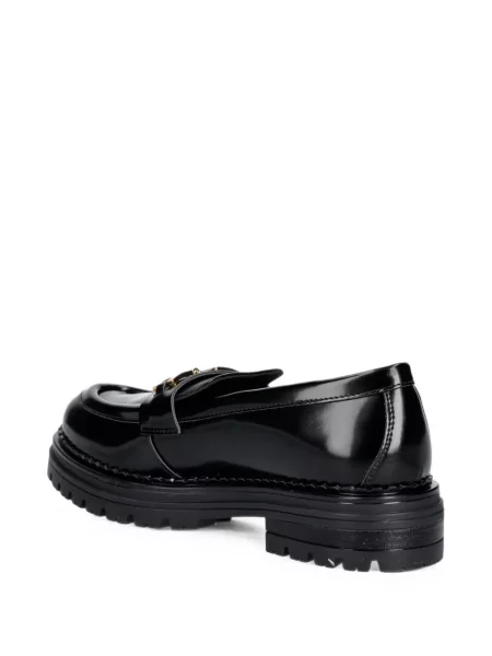 Chunky loaferice Elisabetta Franchi s autogramom crna