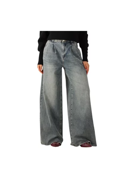 Szerokie jeansy Janice niebieskie