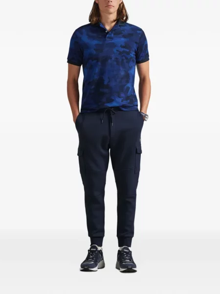 Krótka czapka z daszkiem Polo Ralph Lauren w jodełkę jednorzędowa niebieska