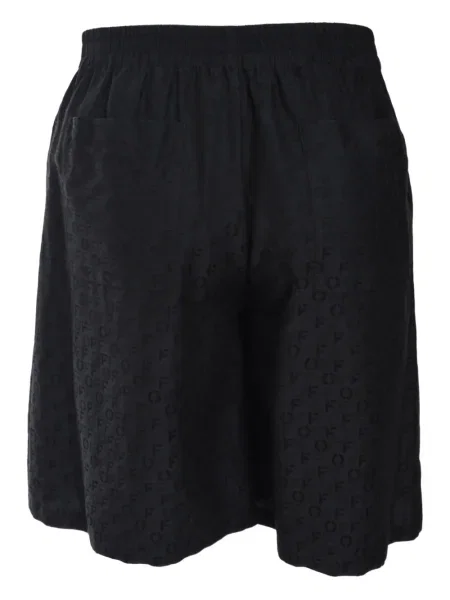 Bermude Off-white din jacard alb