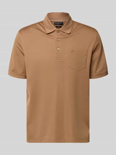 Koszulka polo o kroju regular fit z brustaszą i wyhaftowanym logo Bugatti