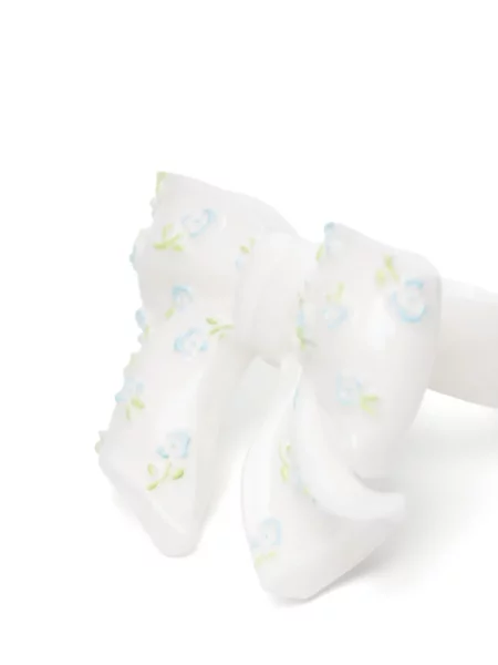 Inel Shushu/tong cu funde cu model floral alb