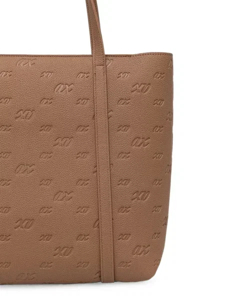 Geantă shopper Armani Exchange cu autograf maro
