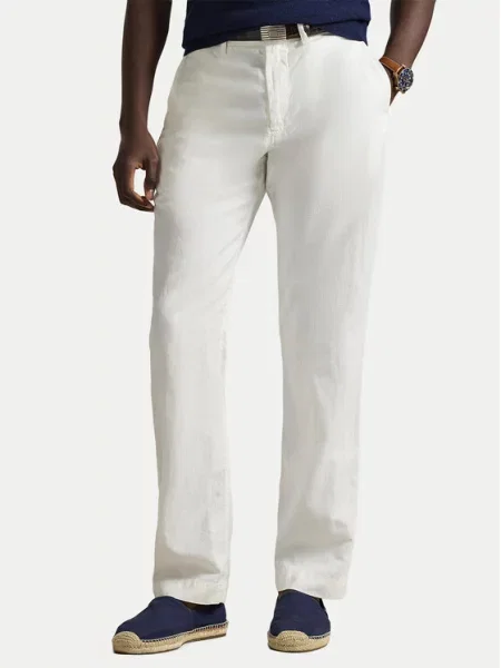 Polo Ralph Lauren Hlače iz tkanine bela