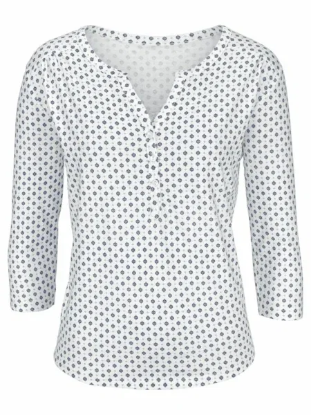 LASCANA Tricou albastru închis alb