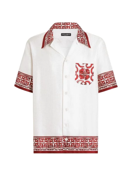 Cămașă Dolce & Gabbana cu imagine din jacard alb
