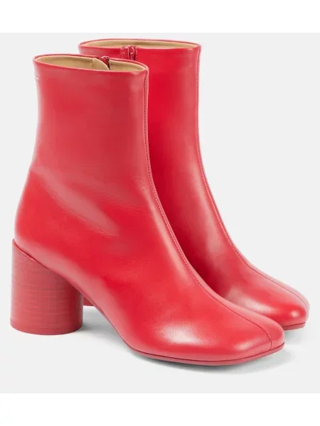 Kožené členkové čižmy Mm6 Maison Margiela červená