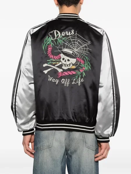 Geacă bomber Deus Ex Machina cu broderie negru