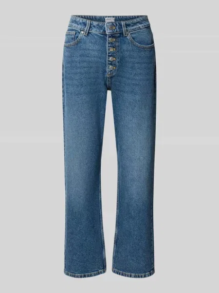 Jeansy o kroju straight fit z mieszanki bawełny model Jake*s Casual niebieskie