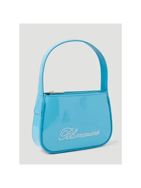 Torebka Blumarine skórzana z logo niebieska