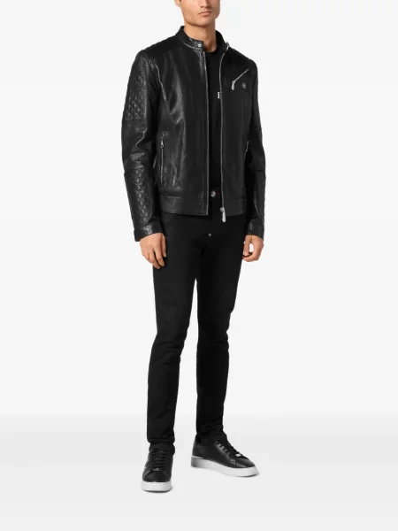 Geanta de piele Philipp Plein negru