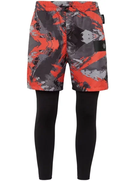 Kalhoty Plein Sport s potiskem s abstraktním vzorem černé