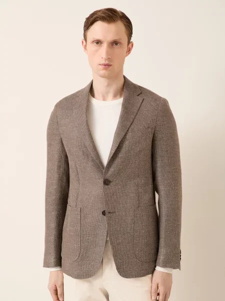 Zegna Sako Drop 7 Extra Slim Fit hnědá