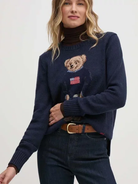 Polo Ralph Lauren pulover femei marin călduros albastru