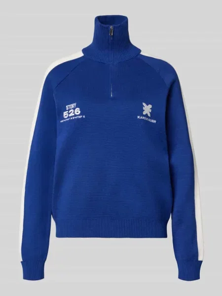 Bluza z mieszanki bawełny Karo Kauer niebieska