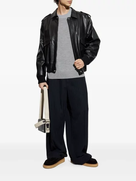 Pulover Jacquemus cu broderie gri