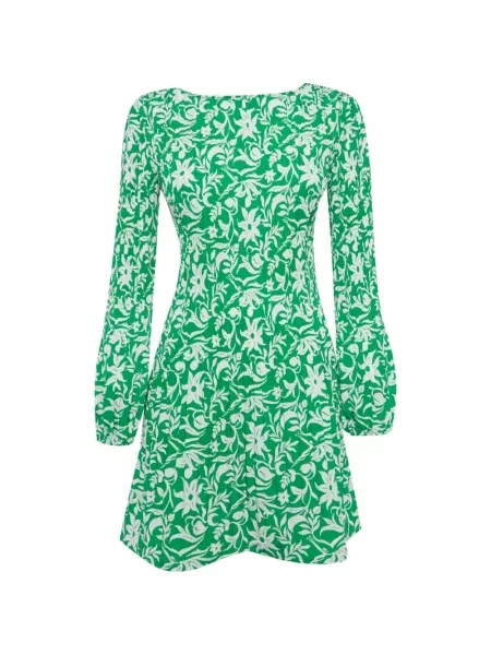 Rochie mini Maje cu model floral cu imagine verde