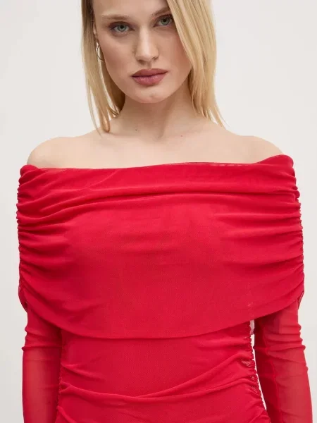 Never Fully Dressed sukienka Diaz maxi dopasowana czerwony