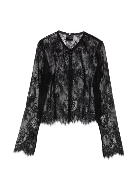 Bluză Alchemy cu model floral din dantelă negru