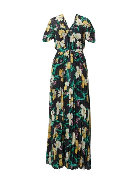 Forever Unique Šaty žlutá / zelená / černá bílá