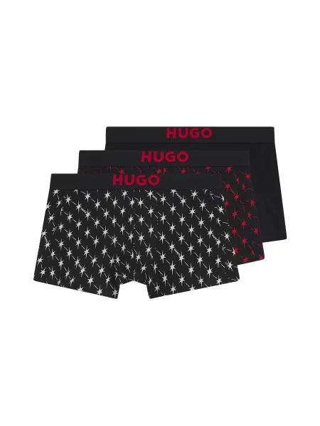 HUGO Boxeri roși aprins alb negru