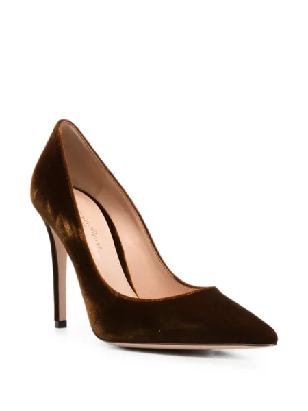 Pantofi cu toc Gianvito Rossi de catifea maro