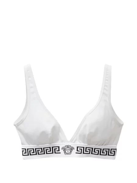 Sutien bralette Versace din jerseu alb
