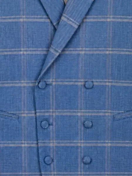 Kockás dupla soros mellény Etiem Textil S.l. kék