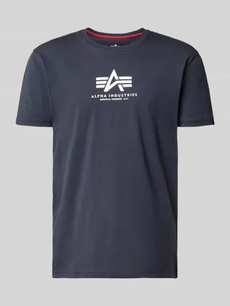 T-shirt z logo i okrągłym dekoltem Alpha Industries