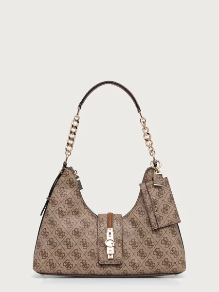 Geanta hobo Guess din piele bej