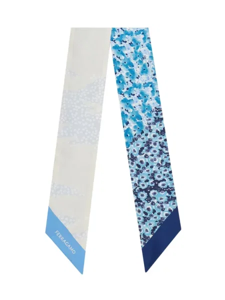 Pantaloni palazzo Ferragamo cu imagine albastru