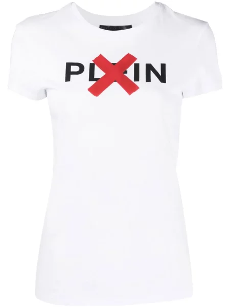 Tricou Philipp Plein cu imagine alb