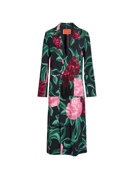 Palton La Doublej cu model floral cu imagine negru