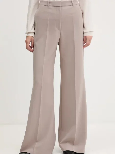 HUGO pantaloni drept high waist bej
