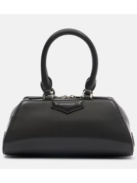 Geanta de piele Givenchy Antigona din piele gri