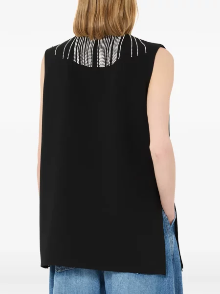 Stras top Sportmax fără mâneci negru