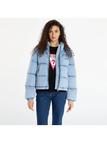 Kurtka Guess Jeans Denim Puffer Jack Washed Blue M niebieska