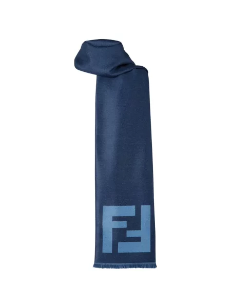 Fular Fendi cu autograf albastru