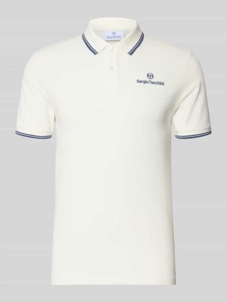Koszulka polo o kroju slim fit z wyhaftowanym logo model „Reed” Sergio Tacchini biała