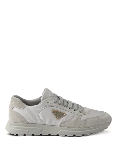Sneakerși Prada din piele de căprioară gri