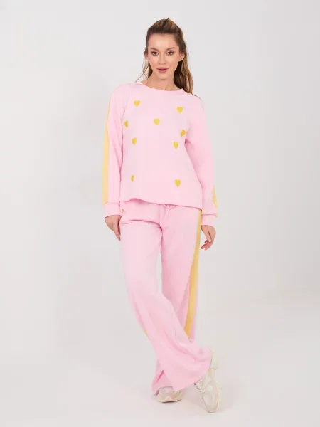 Komplet dresowy Rue Paris w paski żółty