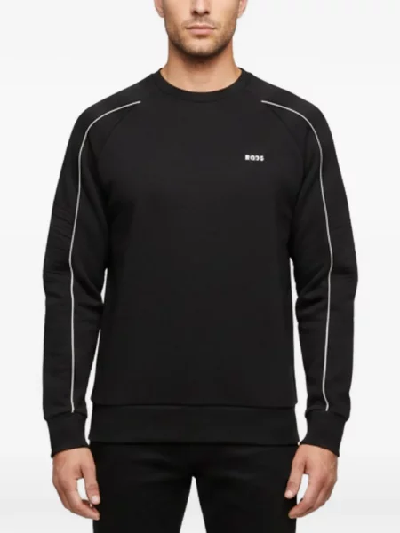 Hanorac crewneck Boss Green Hugo Boss cu decolteu rotund negru