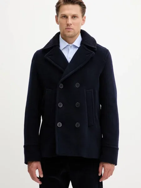 Вълнено палто Paul&Shark тъмносиньо